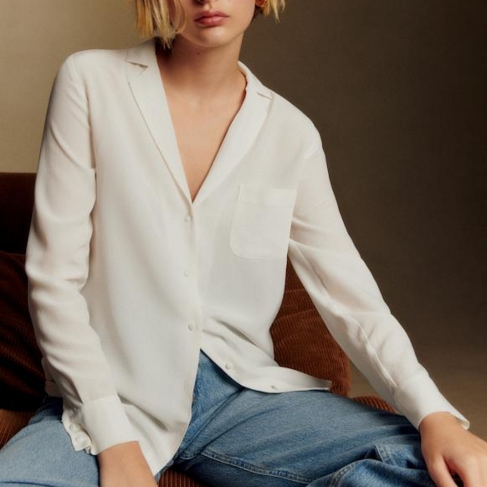 Sezane FLORENCE • Silk Button Down Shirt